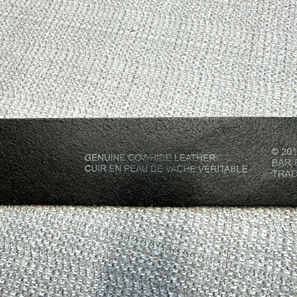 Harley Davidson Black Leather Belt Mens Size 30 Silver Buckle‎ Logo USA Made
